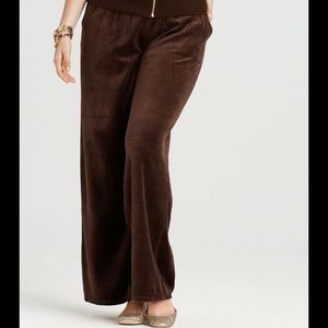 Brown Michael Kors velvet track pants